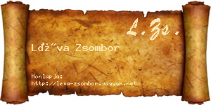 Léva Zsombor névjegykártya